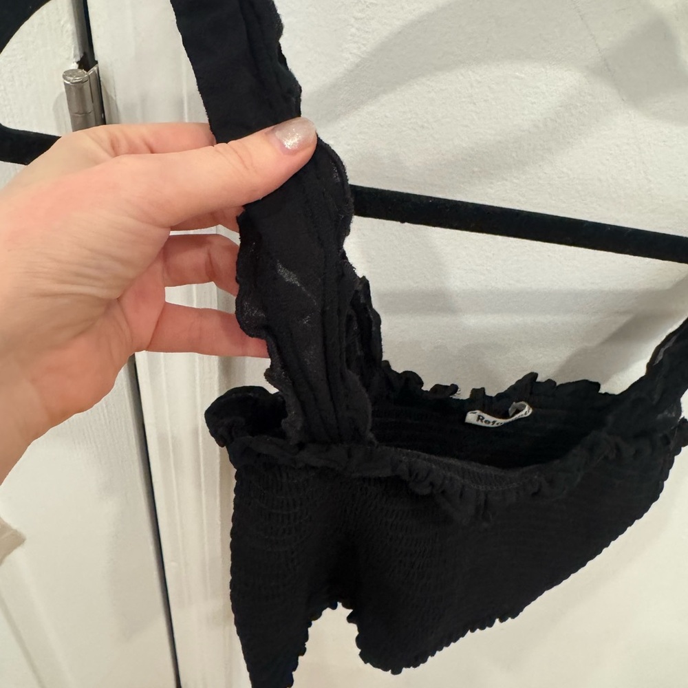 Reformation Black Ruffled Top - Picture 4 of 7